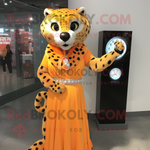 Orange Cheetah maskot...