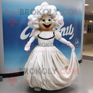 nan Clam Chowder mascot costume character dressed with a Ball Gown and Hair clips