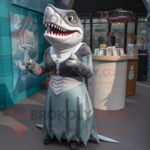 Grijs Megalodon mascotte...