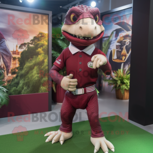 Maroon Lizard maskot drakt...