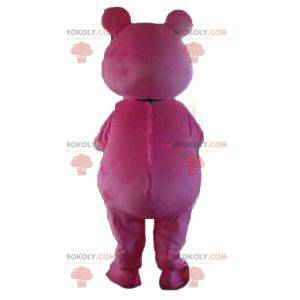 Mascotte d'ours en peluche rose et blanc - Redbrokoly.com