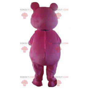 Mascotte d'ours en peluche rose et blanc - Redbrokoly.com