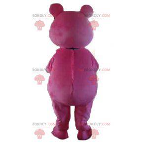 Pink og hvid bamse maskot - Redbrokoly.com