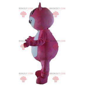Pink and white teddy bear mascot - Redbrokoly.com