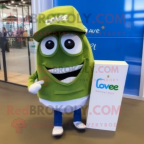 Olive Ceviche mascot costume character dressed with a Poplin Shirt and Wallets