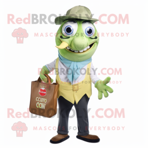 Olive Ceviche mascot costume character dressed with a Poplin Shirt and Wallets