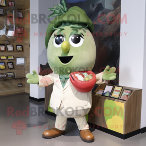 Olive Ceviche mascot costume character dressed with a Poplin Shirt and Wallets