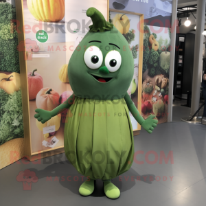 Olive Squash mascot costume character dressed with a Dress and Cufflinks