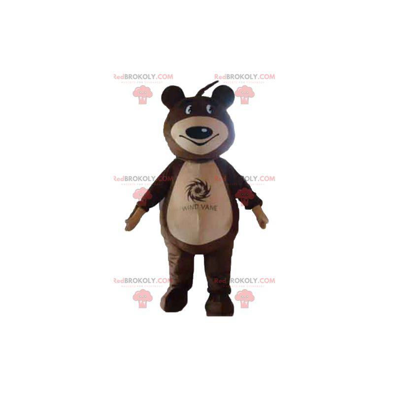 Mascotte d'ours en peluche marron et beige - Redbrokoly.com Mascotte d'ours en peluche marron et beige - Redbrokoly.com