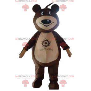 Mascote ursinho de pelúcia marrom e bege - Redbrokoly.com