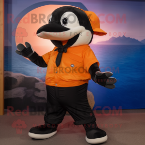 Orange Killer Whale maskot...