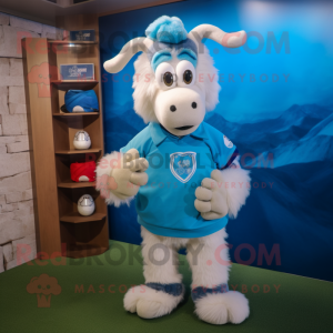 Sky Blue Angora Goat maskot...