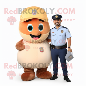 Peach Police Officer maskot...