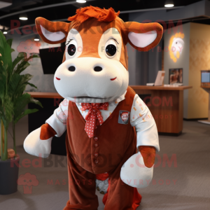 Rust Hereford Cow maskot...