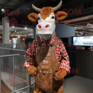 Rust Hereford Cow maskot...