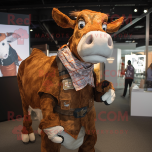 Rust Hereford Cow maskot...