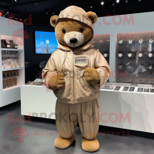 Tan Bamse maskot kostume...