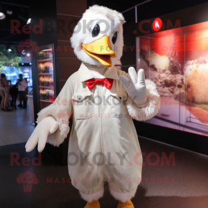 nan Muscovy Duck mascot costume character dressed with a Playsuit and Gloves