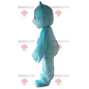 Blue and white care bear mascot with lollipops - Redbrokoly.com