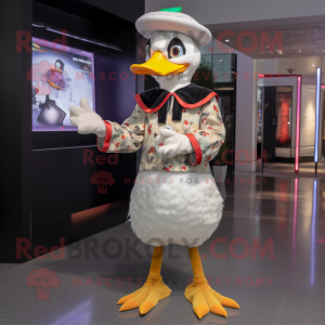 nan Muscovy Duck mascot costume character dressed with a Playsuit and Gloves