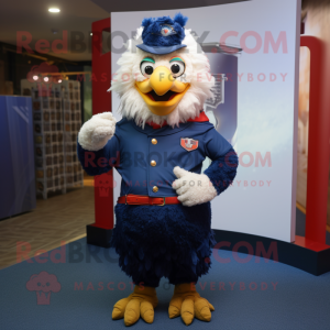 Navy Fried Chicken mascot costume character dressed with a Sweater and Anklets