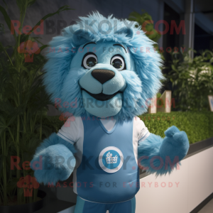 Cyan Lion mascotte kostuum...