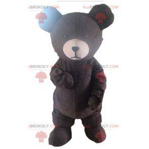 Mascote grande urso marrom e branco - Redbrokoly.com