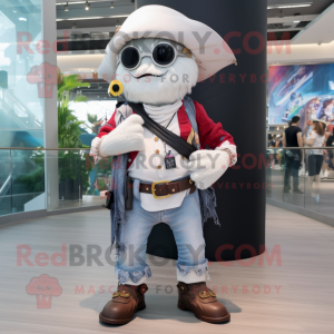 Hvit Pirate maskot drakt...