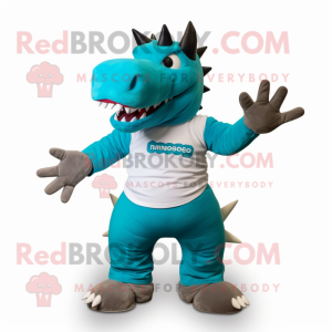 Turkis Stegosaurus maskot...