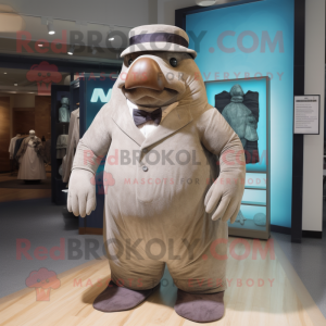 nan Walrus mascot costume character dressed with a Bodysuit and Ties