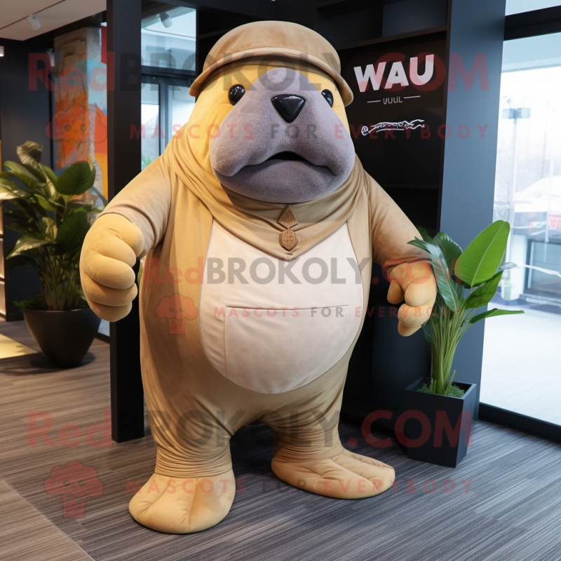 nan Walrus mascot costume character dressed with a Bodysuit and Ties