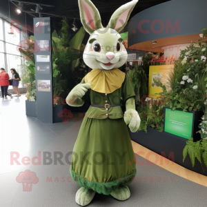 Olive Wild Rabbit maskot...