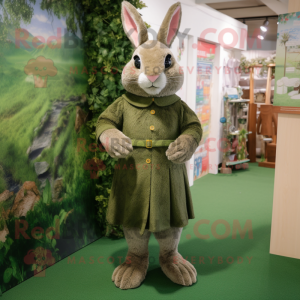 Olive Wild Rabbit maskot...