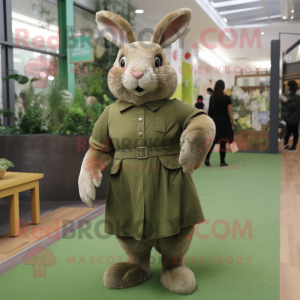 Olive Wild Rabbit mascotte...