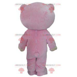 Mascota del oso de peluche rosa y beige - Redbrokoly.com