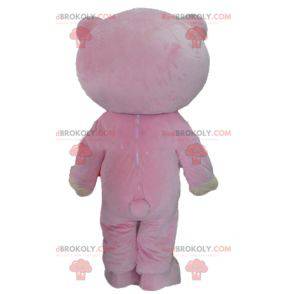 Mascotte roze en beige teddybeer - Redbrokoly.com