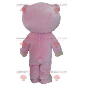 Rosa och beige nallebjörnmaskot - Redbrokoly.com
