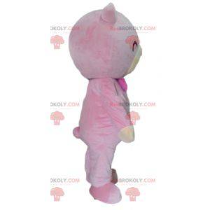 Mascotte roze en beige teddybeer - Redbrokoly.com