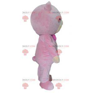 Rosa og beige bamse-maskot - Redbrokoly.com
