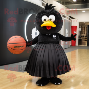 Black Basketball Ball mascot costume character dressed with a Skirt and Wraps