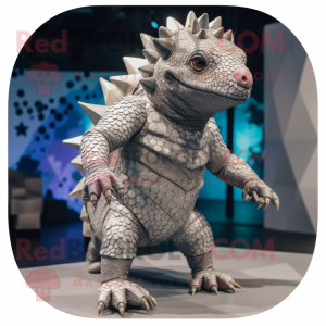 Silver Ankylosaurus maskot...