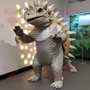 Silver Ankylosaurus maskot...