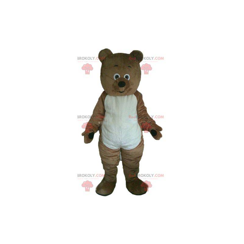 Mascotte de nounours marron et blanc de rongeur - Redbrokoly.com