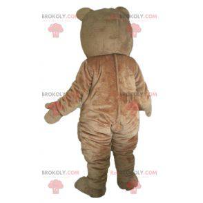 Mascotte de nounours marron et blanc de rongeur - Redbrokoly.com