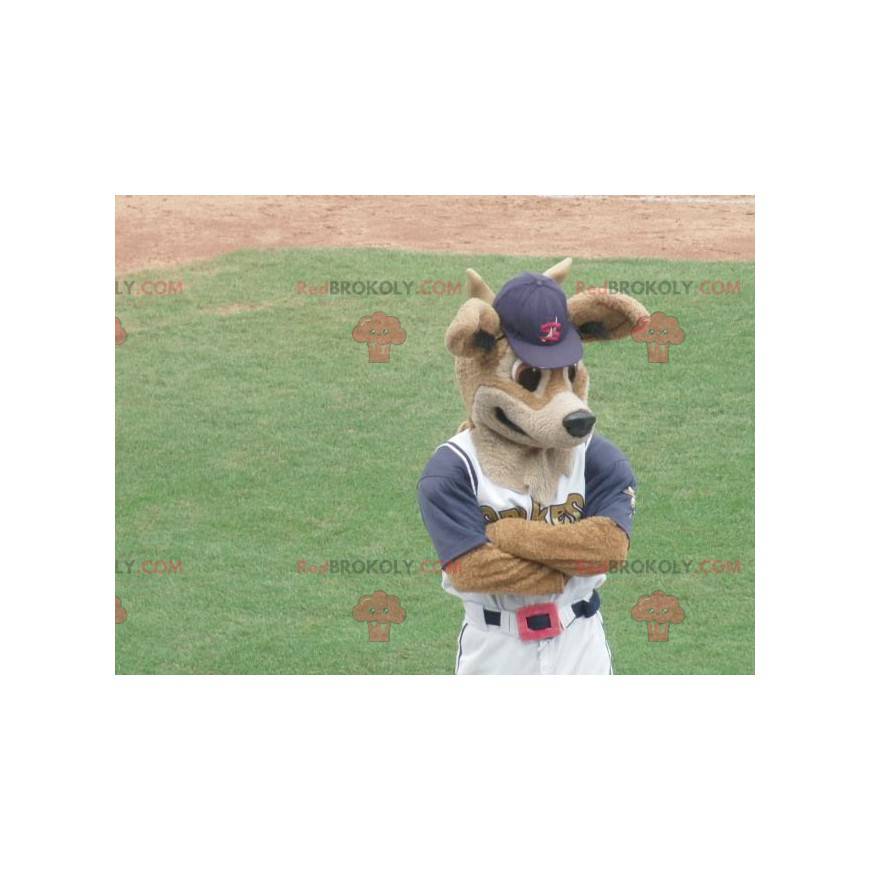 Brown deer doe mascot in sportswear - Redbrokoly.com