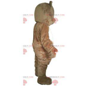 Urso de pelúcia marrom e branco mascote roedor - Redbrokoly.com