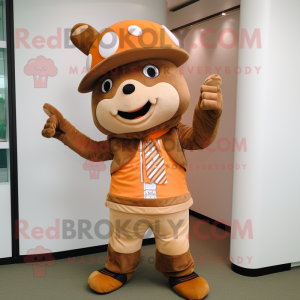 Bruin oranje mascotte...