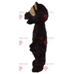 Mascotte orso bruno e nero ruggente aria - Redbrokoly.com