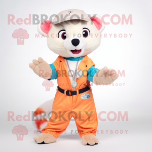 Peach Ferret maskot kostume...