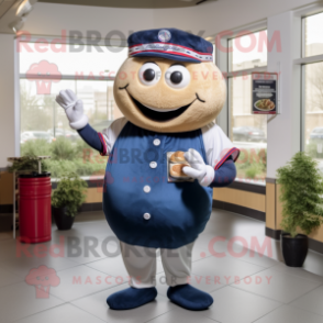 Navy Burgers mascot costume character dressed with a Baseball Tee and Keychains